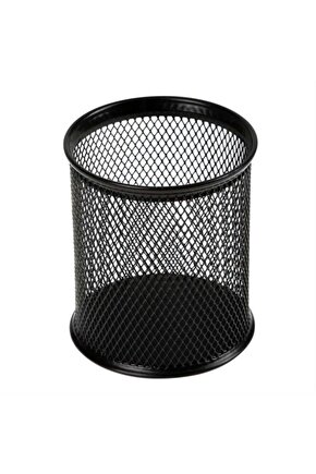 Metal Masa Üstü Tel Yuvarlak Kalemlik Siyah P.s