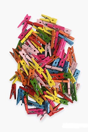 Mini Mandal -20 Adet Dekoratif Süsleme Renkli Minik Ahşap Mandal, Fotoğraf Mandalı