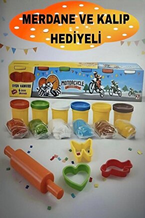 Oyun Hamuru 6lı + Merdane ve Kalıplar Hediyeli