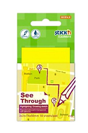 HOPAX STICKN 76X50 YARI SAYDAM YAP.NOT KAĞ. SARI