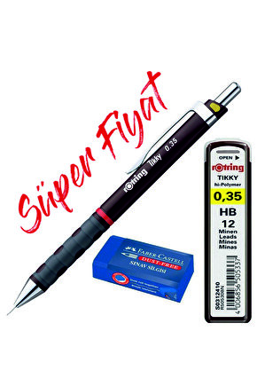 Tikky 0.35 Versatil + 0.35 Uç + Faber Sınav Silgisi