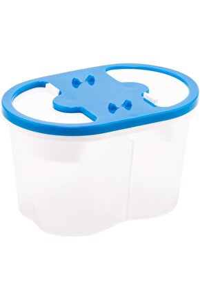 Fırça Yıkama Su Kabı 2 Bölmeli Mavi