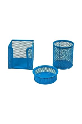 1000 File Set Tel Masaüstü (kalemlik-ataş-kağıtlık) A. Mavi