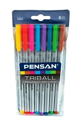 Tükenmez Trıball 1mm Renkli 8 Li Set 01003
