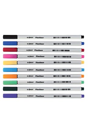 10 Renk Fınelıner Kalem, Ince Uçlu