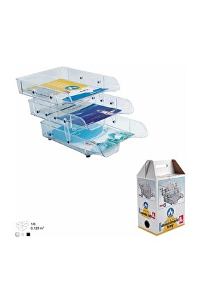 3a 2083 3lü Hareketli Evrak Rafı Plastik