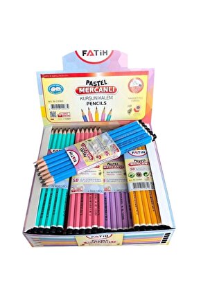 Mercanlı Kurşun Kalem Pastel Renk 144 Adet (1 Gross)