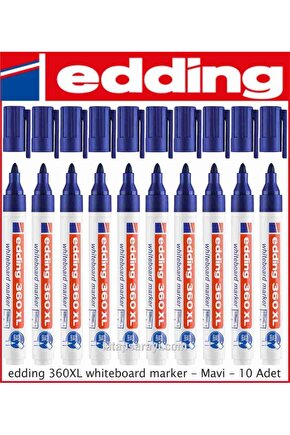 Mavi Beyaz Yazı Tahtası Kalemi 10lu Paket