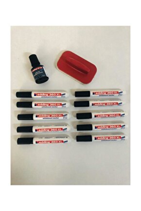 360 Xl Tahta Kalemi 10lu Set( Mürekkep & Tahta Silgisi ) tkm