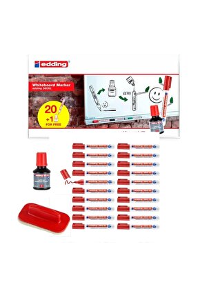 360 Xl Beyaz Tahta Kalemi 20 Li Set Mürekkep +tahta Silgisi