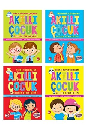Okul Öncesi Akıllı Çocuk Gelişim Etkinlikleri Seti 4 Kitap (3+)
