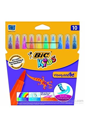 Visa Fırça Uçlu Keçeli Boya Kalemi 10`lu Kutu 3270220001553