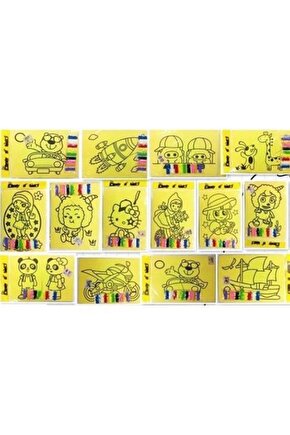 15 Adet Kum Boyama Seti Kumla Resim Çizme Oyunu Kız Erkek