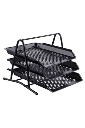 3 Katlı Evrak Rafı 1900 Demir Ayaklı Plastik Raflı 1900