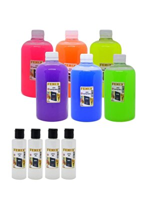 6 Adet 500ml Slime Jeli+4 Tüp Sıvı Boraks