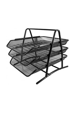 Perfore Evrak Rafi Metal 3 Katli 460g Siyah Fx