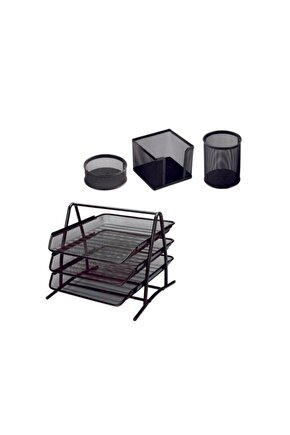 File 3lü Evrak Rafı 3lü File Masa Üstü Set