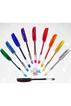 10 Renk Simli Jel Kalem Seti