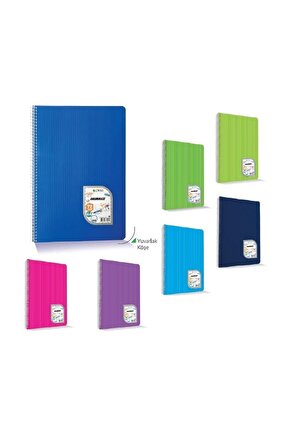 Colormaxi A4 Spiralli Plastik Kapak 96 Yaprak Kareli Defter 964 (12 Li Paket)