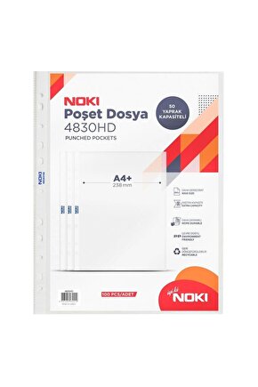 4830hd Delikli Poşet Dosya A4 55 Mikron - 100 Adet