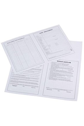Kira Kontratı 25x35 100lü Paket