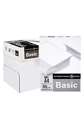 Basic A4 Fotokopi Kağıdı 80gr 1 Koli 5 Paket 2500 Sayfa