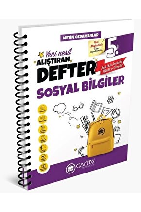 5. Sınıf Sosyal Bilgiler Okula Yardımcı Alıştıran Defter  Çanta Yayınları  9786256137059
