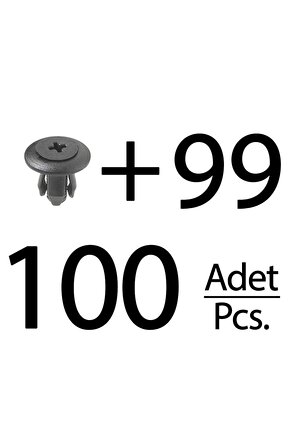 Ford, Mazda, Kia, Honda için Davlumbaz Klipsi- 100lü