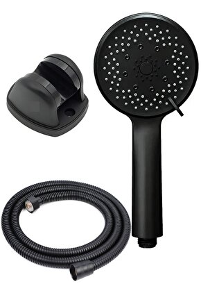Siyah Duş Seti Lüks 5 Fonksiyonlu Ayarlanabilir Dayanıklı Banyo Duş takımı