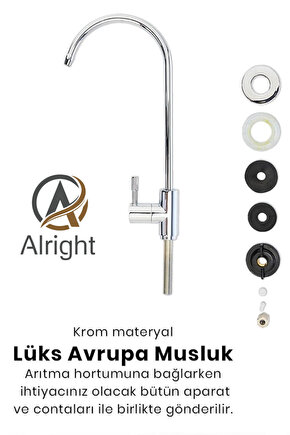 Lüx Krom Arıtma Musluğu Paslanmaz Çelik Yapıda Tüm Markalar İçin Uyumlu (Purification Tap)
