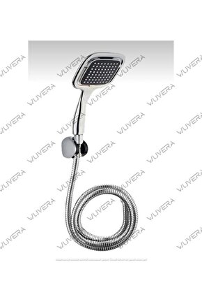 Siyah Kare Banyo Duş Seti Hortum Mafsal Ve Başlık Set Duş Başlığı Siyah Plastik TR Uzun Tehlikeli De