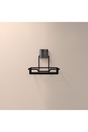 Decorev Süper Yapışkanlı Metal Yapıştırıcılı Siyah Tel Sabunlık Dc-5116