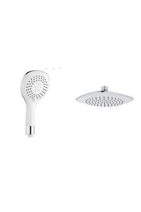 Beyaz Lüx Tepe Yağmurlama Duş Seti Robotu Tepe Duş Başlığı Ve El Duşu
