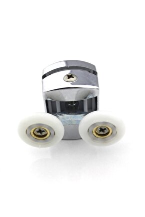 Kırılmaz Duşakabin Tekeri Krom Çift Teker Duşakabin Rulmanı Eksiksiz Tam Set 22 mm