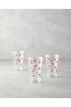 Watermellies Cam 3lü Bardak 400 ml Kırmızı