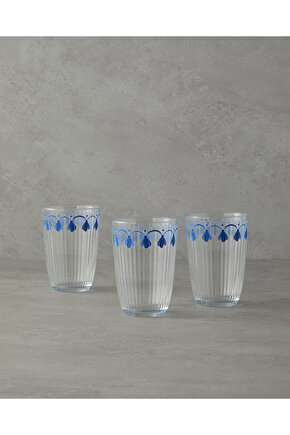 Carnival Drip Cam 3lü Bardak 395 ml Mavi