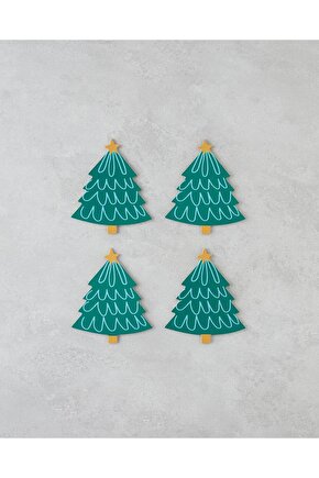 Jinglewood Ahşap 4Lü Bardak Altlığı 12x14 Cm Renkli (13.11.2025)