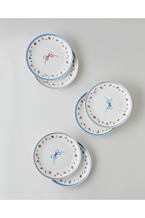 Maze Porselen 6lı Pasta Seti 19 cm Renkli