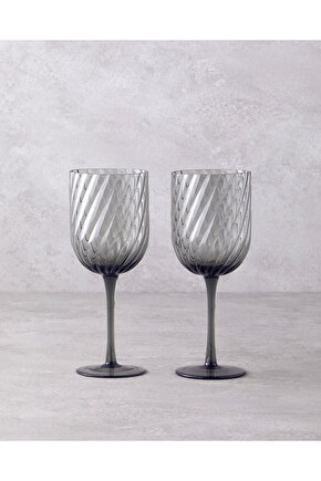 Meghan Cam 2li Kadeh 280 ml Antrasit