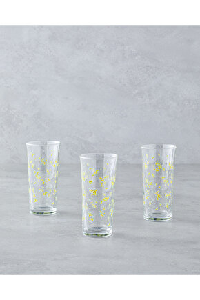 Petal Cam 3lü Bardak 290 ml Sarı