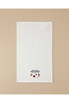 Jolly Cheers Pamuklu Nakışlı El Havlusu Ekru