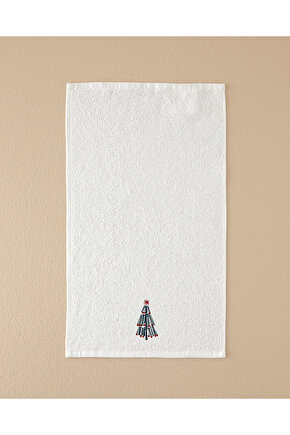 Funny Pine Pamuklu Nakışlı El Havlusu Ekru