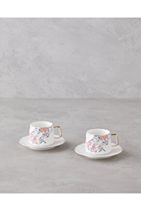 Misty Heaven New Bone China 4 Parça 2 Kişilik Kahve Fincan Takımı 90 ml Renkli