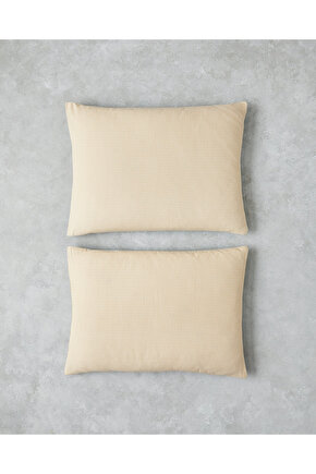 Petit Check Pamuklu 2li Yastık Kılıfı 50x70 cm Sarı-Yeşil
