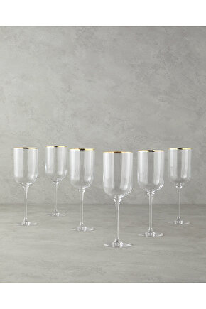 Bridgette Cam 6lı Kadeh 350 ml Gold