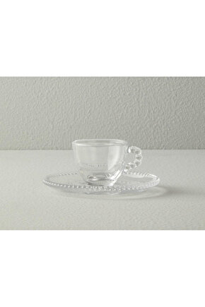 Balloon Cam 8 Parça 4 Kişilik Kahve Fincan Takımı Şeffaf