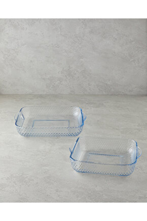 Bake&Serve Cam 2’li Kare Fırın Kabı 27x30-21x23 cm Şeffaf