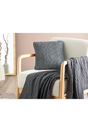 North Pole Triko Kırlent Kılıfı 40x40 cm Antrasit