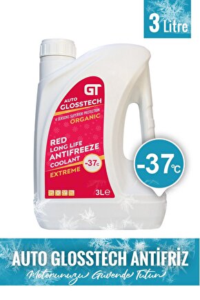 Auto Glosstech Car Coolant Red Antifriz - 37°C – 3 Litre