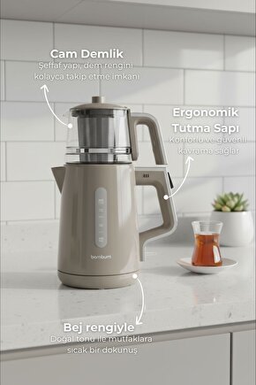 Force  Cam Demlikli Çay Makinesi